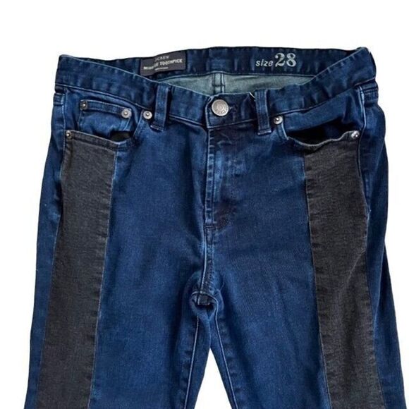 J. Crew Midrise Matchstick Blocked Indigo Jeans Size 28 - Picture 3 of 6